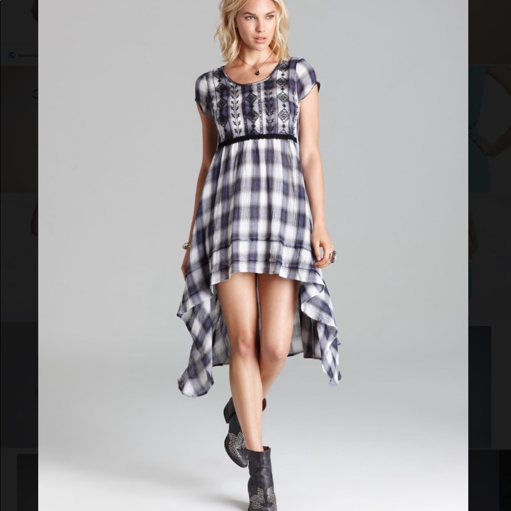 Free People Rad for Plaid Hi-Lo Dress